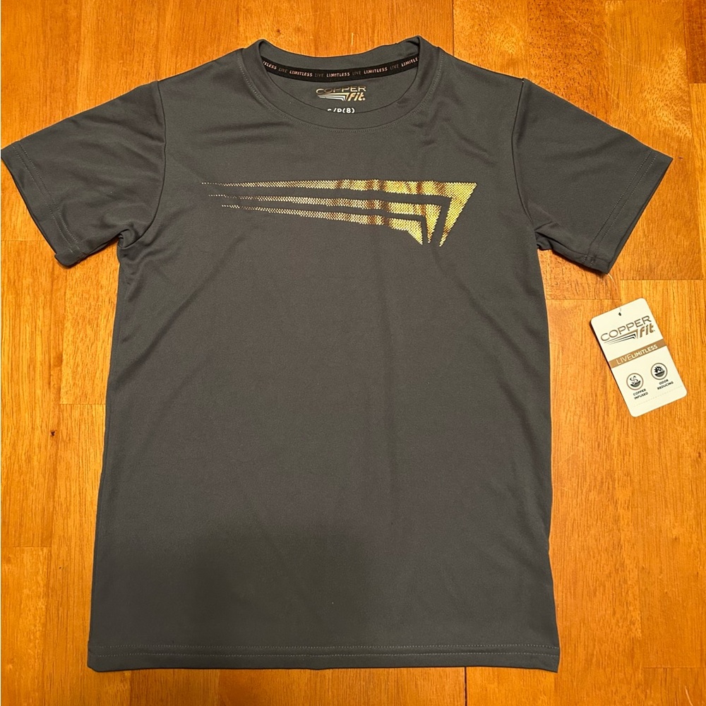 Copper Fit boys' short sleeve graphic T-shirt in gray  X-large 18-20